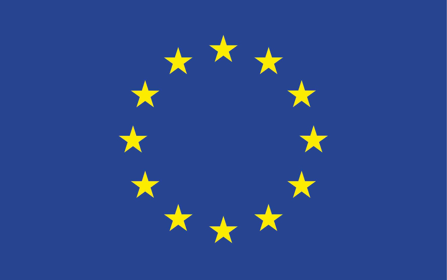 Flaga UE na drzewcu