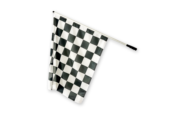 Flagi szachownica na tor z masztem